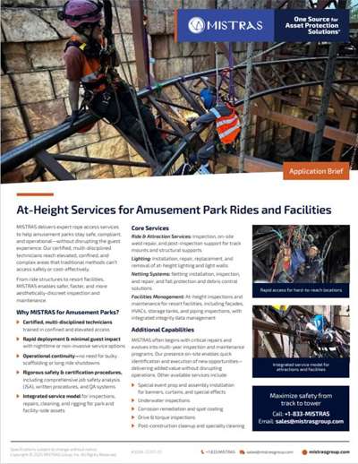 At-Height Services for Amusement Park Rides and Facilities